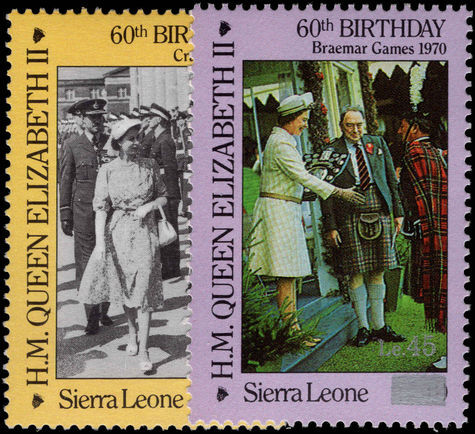 Sierra Leone 1986 60th Birthday surcharged unmounted mint.