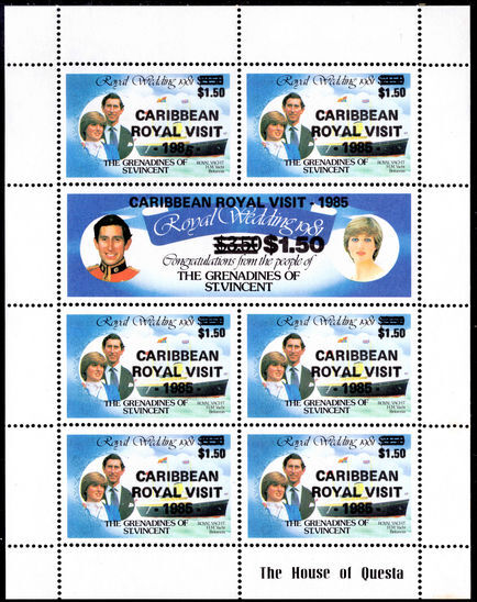 St Vincent Grenadines 1985 Royal Visit sheetlet unmounted mint.