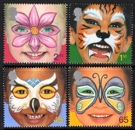 2001 New Millennium. Rights of the Child, Face Paintings, unmounted mint.