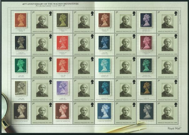 2007 40th Anniversay of the First Machin Definitive Smilers Sheet unmounted mint. 