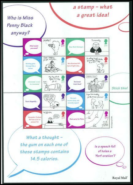 2001 Greetings Cartoons Smilers Sheet unmounted mint