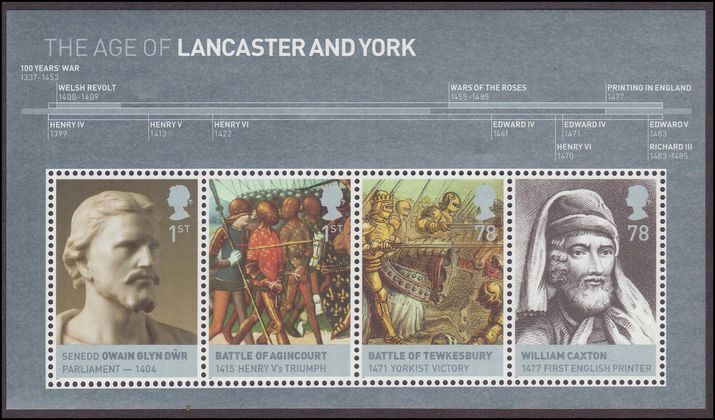 2008 Kings and Queens (1st issue). Houses of Lancaster and York souvenir sheet unmounted mint.