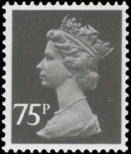 X1023a 75p black (face value 367) perf 15x14 Litho Questa perf 14 unmounted mint.