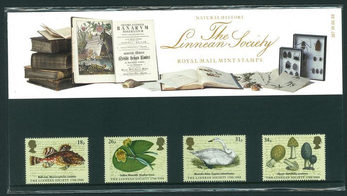 1988 Bicentenary of Linnean Society. Archive Illustrations Presentation Pack.