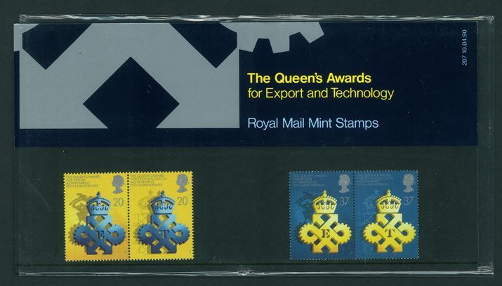 1990 25th Anniv of Queen's Awards for Export and Technology Presentation Pack.