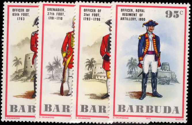 Barbuda 1975 Military Uniforms unmounted mint.