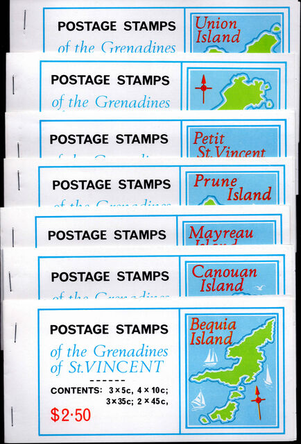 St Vincent Grenadines 1976 Tourism set of 7 island booklets unmounted mint.