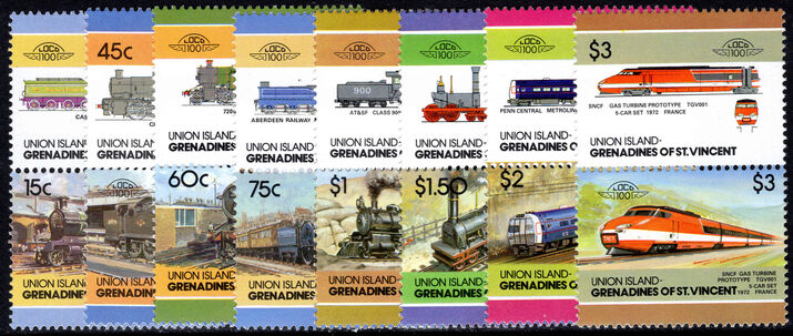 Union Island 1986 Trains (5th series) unmounted mint.