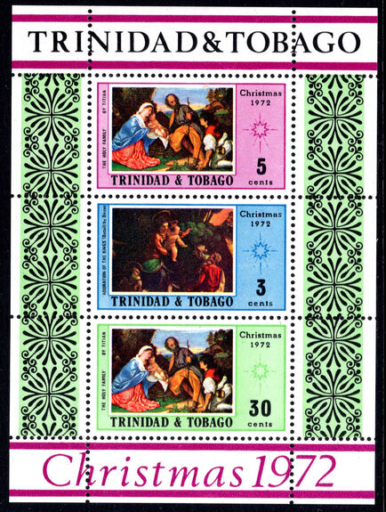 Trinidad & Tobago 1972 Christmas souvenir sheet unmounted mint.