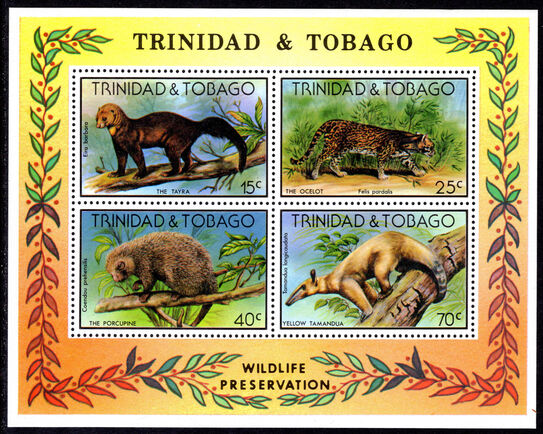 Trinidad & Tobago 1978 Wildlife souvenir sheet unmounted mint.