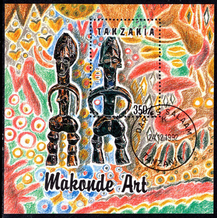 Tanzania 1992 Makonde Art souvenir sheet fine used.