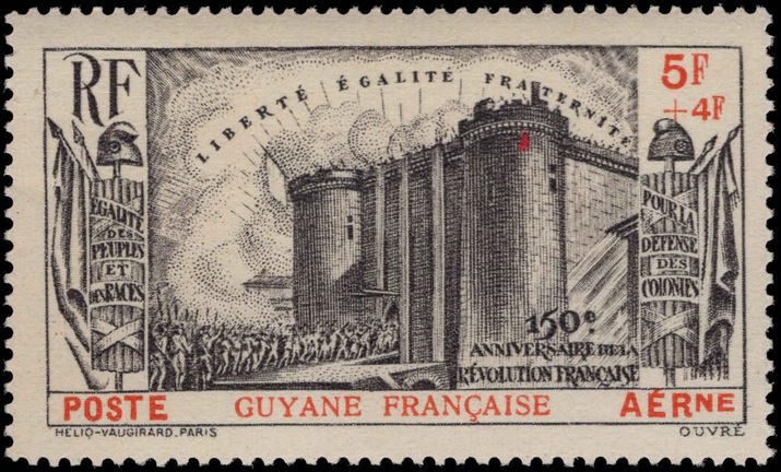 French Guiana 1939 French Revolution air unmounted mint.
