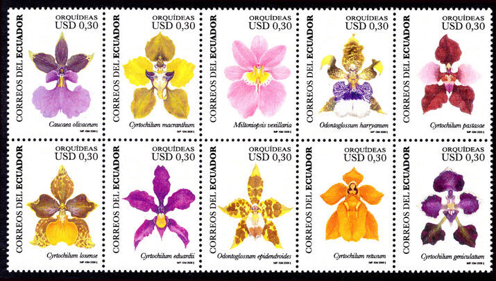 Ecuador 2006 Orchids unmounted mint.