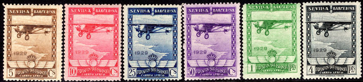 Spain 1929 Sevilla air set lightly mounted mint.