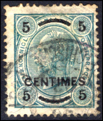 Post Office in Turkey 1903-04 5c perf 13x13½ fine used.