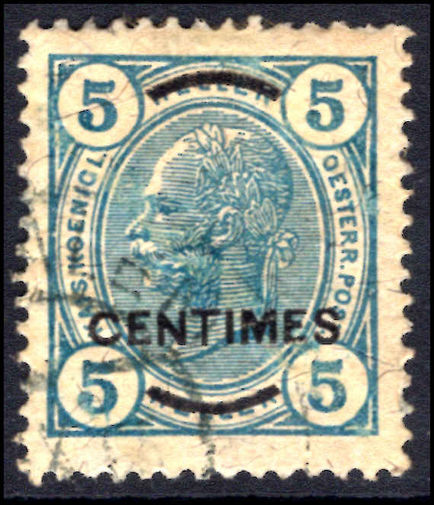 Post Office in Turkey 1904-05 5c perf 13x13½ fine used.