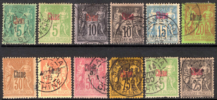 French PO's in China 1894-1903 selection of values mixed condition used.