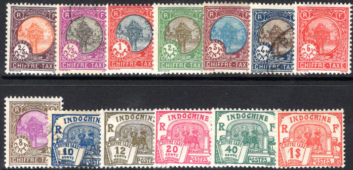 Indo-China 1927 Postage Due set mixed mint and used (4/5c 4c 10c fine used).