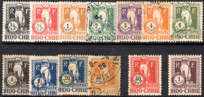 Indo-China 1922 Postage Due set mixed mint and used (2c 4c 6c 8c 10c 12c fine used).