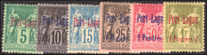 Port Lagos 1893 set unused top 2 values lightly mounted mint.