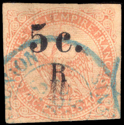 Reunion 1885-86 5c on 40c orange fine used.