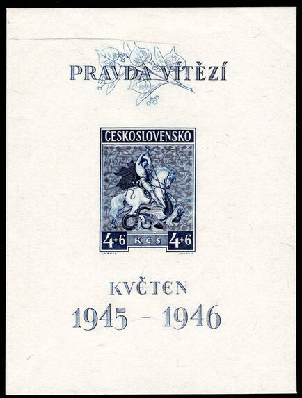 Czechoslovakia 1946 Victory souvenir sheet lightly mounted mint.