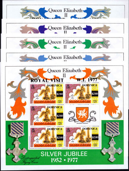 Dominica 1977 Royal Visit sheetlet set unmounted mint.