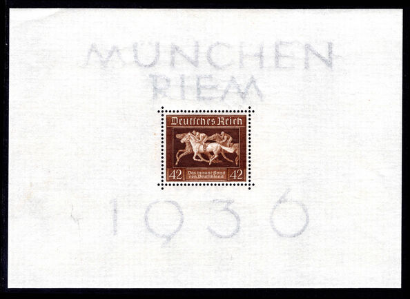 Third Reich 1936 Brown Ribbon souvenir sheet lightly mounted mint.