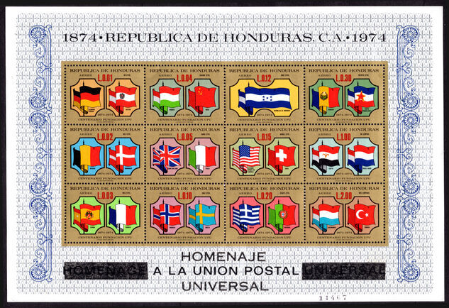 Honduras 1975 Centenary (1974) of UPU souvenir sheet unmounted mint.