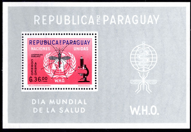Paraguay 1961 Malaria souvenir sheet unmounted mint.