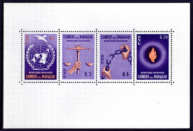 Paraguay 1960 Human Rights Postage souvenir sheet unmounted mint.