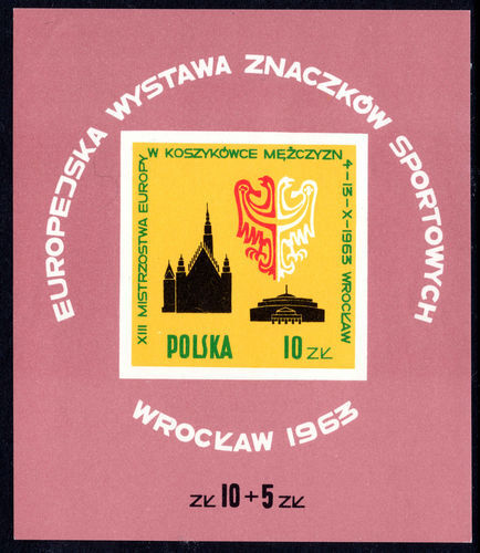 Poland 1963 Basketball souvenir sheet unmounted mint.