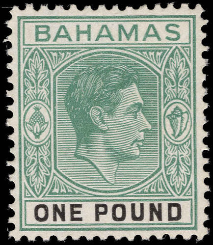 Bahamas 1938-52  £1 grey-green and black ordinary paper lightly mounted mint.