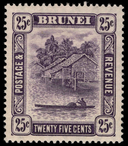 Brunei 1924-37 25c slate-purple lightly mounted mint.