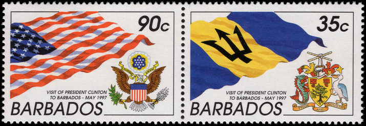Barbados 1997 Visit of Pres. Clinton unmounted mint.