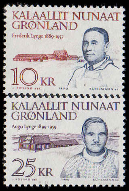 Greenland 1990 Augo & Frederick Lynge unmounted mint.
