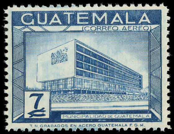 Guatemala 1964 Municipal Building 7c Recess unmounted mint.