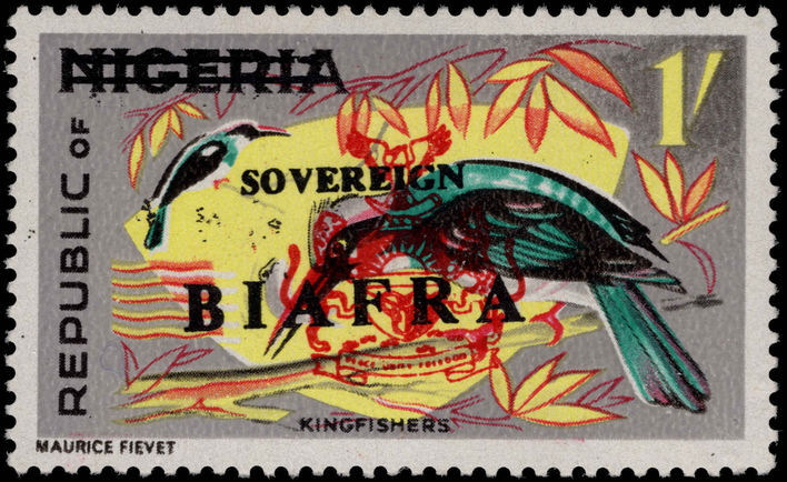 Biafra 1968 1s Blue-breasted Kingfishers unmounted mint.