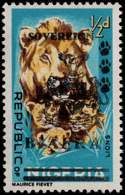 Biafra 1968 ½d Lion unmounted mint.