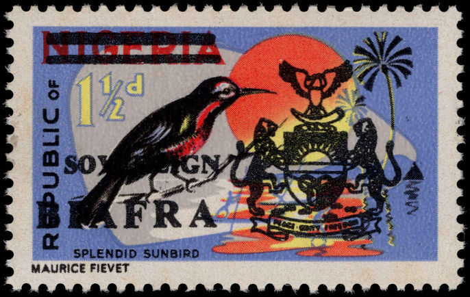 Biafra 1968 1½d Splendid Sunbird unmounted mint.