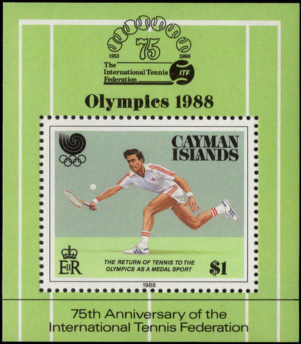 Cayman Islands 1988 Olympics souvenir sheet unmounted mint.