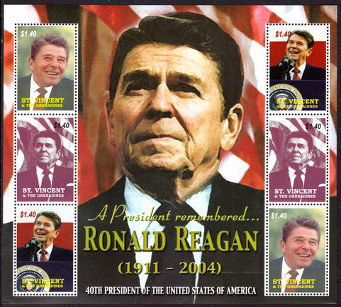 St Vincent 2004 Ronald Reagan souvenir sheet unmounted mint.