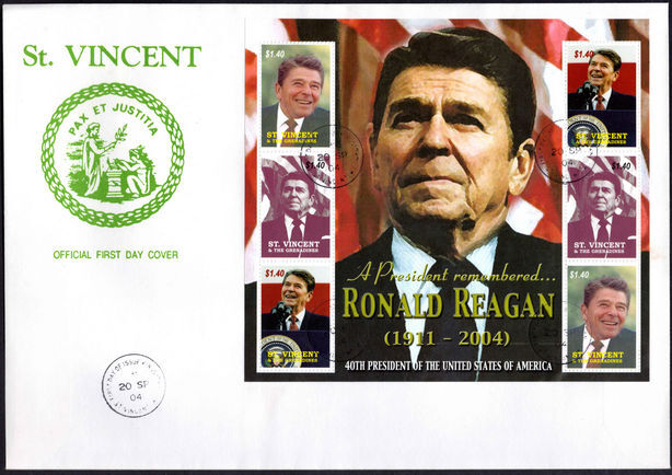 St Vincent 2004 Ronald Reagan first day cover.