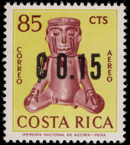 Costa Rica 1964 15c on 85c air unmounted mint.