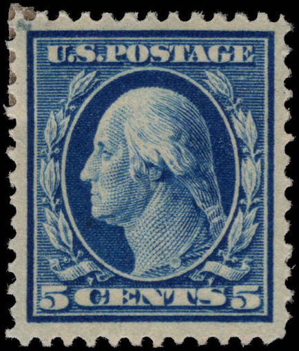 USA 1910-13 5c prussian-blue perf 12 single line wmk fine lightly mounted mint.