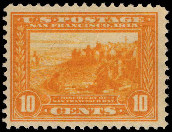 USA 1913 10c yellow Panama-Pacific Exposition perf 12 lightly mounted mint.