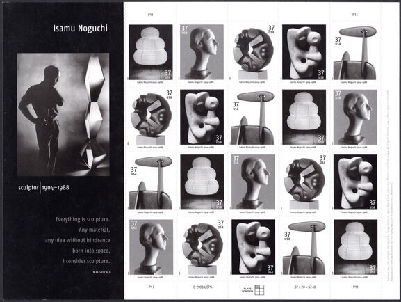 USA 2004 Birth Centenary of Isamu Noguchi (sculptor) sheetlet unmounted mint.