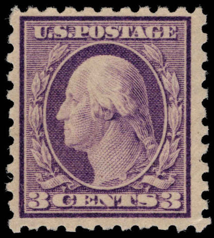 USA 1916-22 3c deep violet type I no wmk perf 10 fine lightly mounted mint.