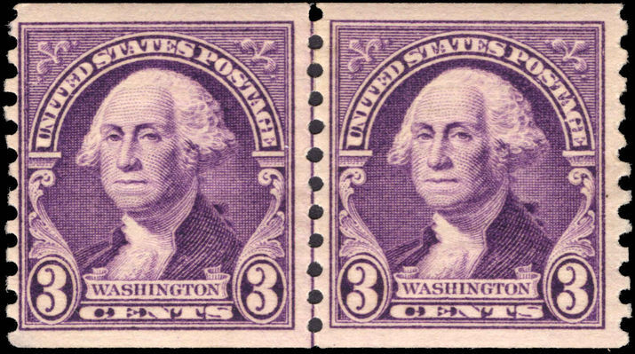 USA 1932 3c Washington joint-line horizontal coil pair unmounted mint.