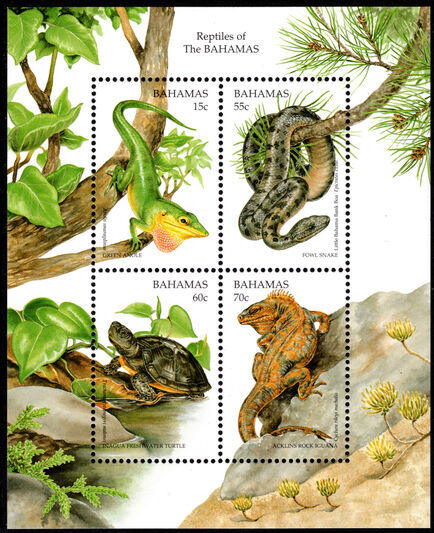 Bahamas 1996 Environment Protection (4th series). Reptiles souvenir sheet unmounted mint.